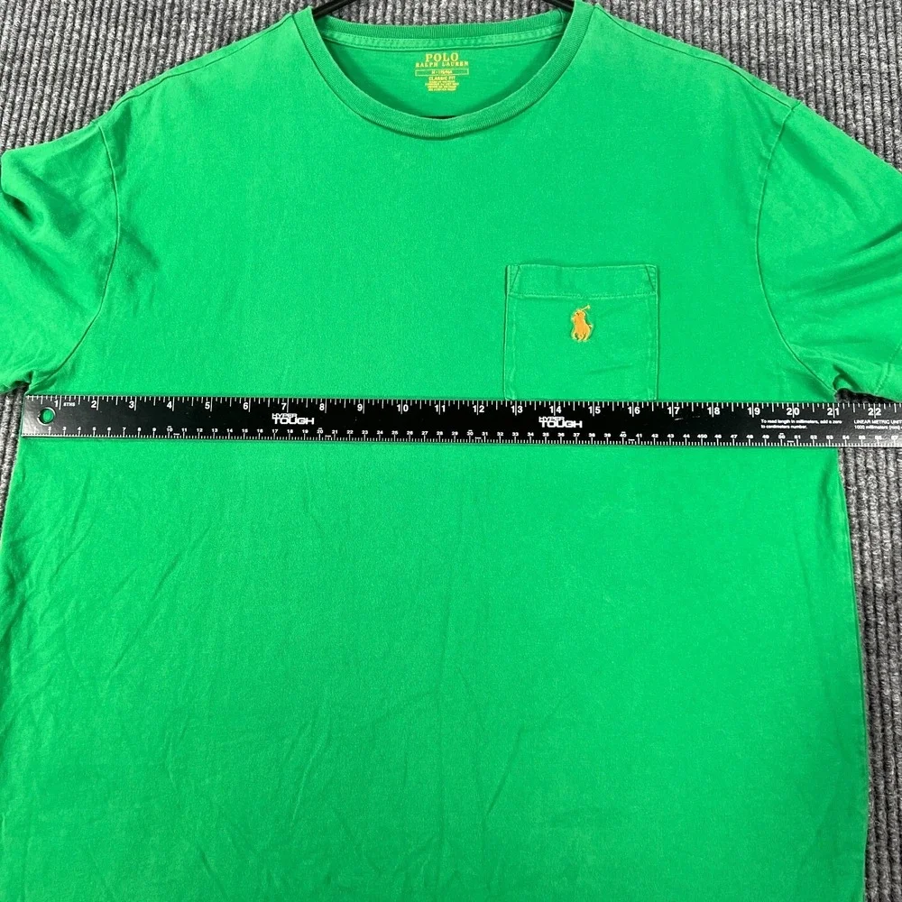 Polo Ralph Lauren Mens Shirt Medium Green Short Sleeve Classic Fit Chest Pocket